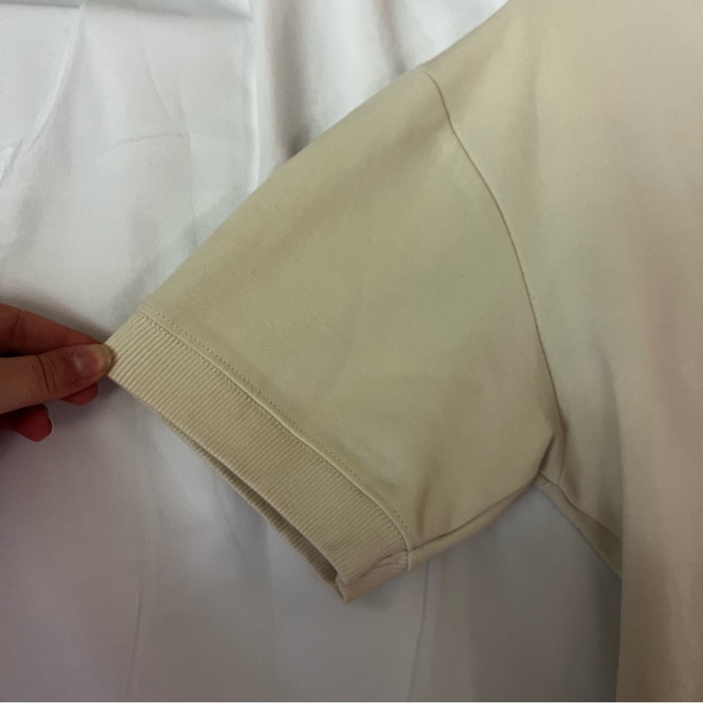 Zara Cream Ribbed Collar Top - Picture 3 of 5
